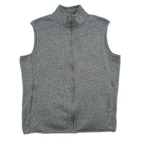 Old Navy Active Heather Gray Fleece Zip Vest Women's Size Large Hiking Casual